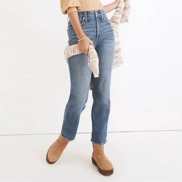 MADEWELL The Perfect Vintage Straight Leg Jeans Size 24 Medium Blue Wash Ankle - Picture 1 of 12